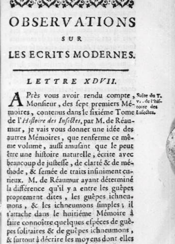 Observations sur les écrits modernes (1735-1743)
