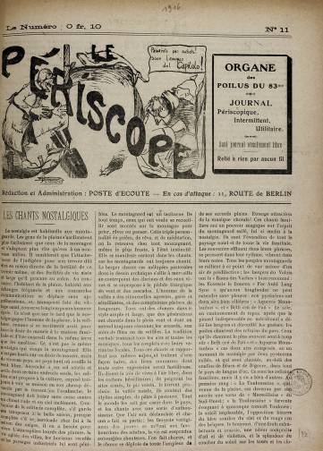 Couverture de Périscope, publié le 01 janvier 1916