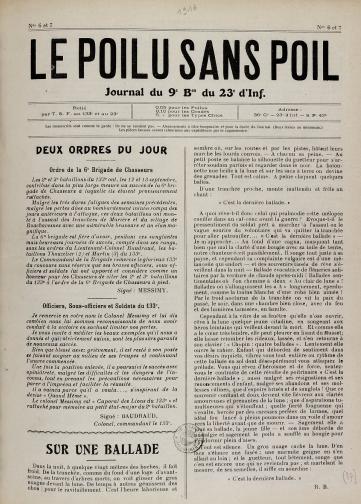 Couverture de Poilu sans poil, publié le 01 janvier 1916