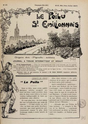 Couverture de Poilu Saint-Émilionnais, publié le 01 avril 1917