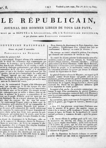 Couverture de Journal des hommes libres de tous les pays, publié le 02 novembre 1792