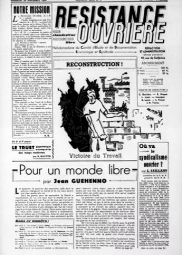 Couverture de La Résistance ouvrière, publié le 24 novembre 1944