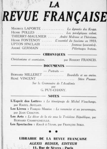 Revue française politique et littéraire (1905-1933)