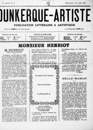 Couverture de Dunkerque-artiste, publié le 01 juillet 1888