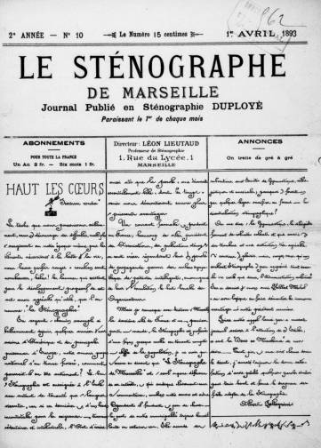 Le Sténographe de Marseille (1892-1893)