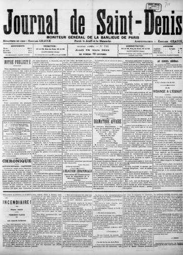 Couverture de Journal de Saint-Denis, publié le 17 février 1889