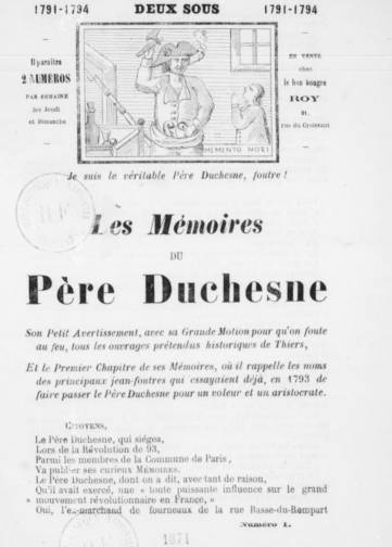 Couverture de Je suis le véritable Père Duchesne, publié le 01 avril 1871