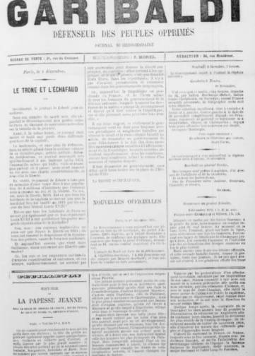 Couverture de Garibaldi, publié le 23 novembre 1870