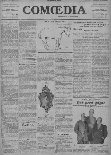 Couverture de Comœdia, publié le 01 octobre 1907