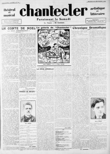 Couverture de Chantecler artistique et littéraire, publié le 01 mai 1926