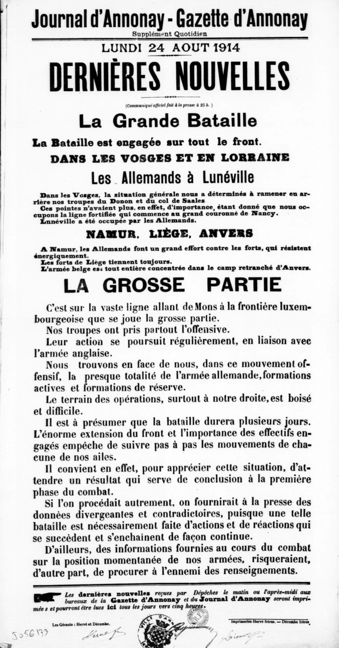 Journal d’Annonay, Gazette d’Annonay (1914)
