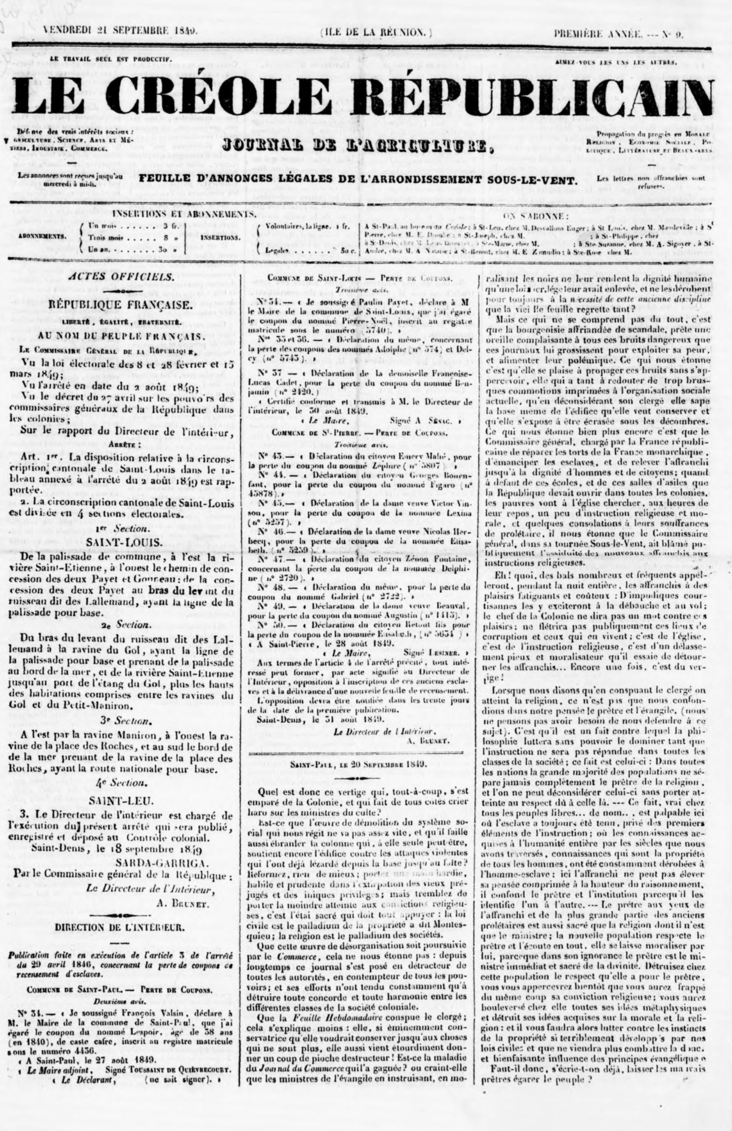 Le Créole républicain (1849)