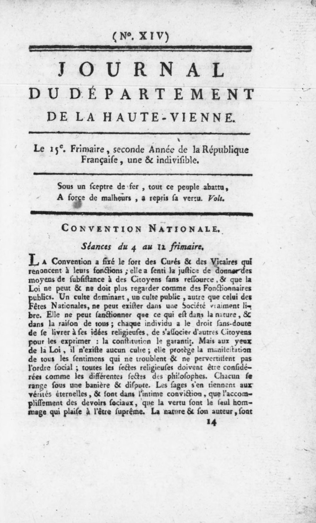Journal du département de la Haute-Vienne (1793-1794)