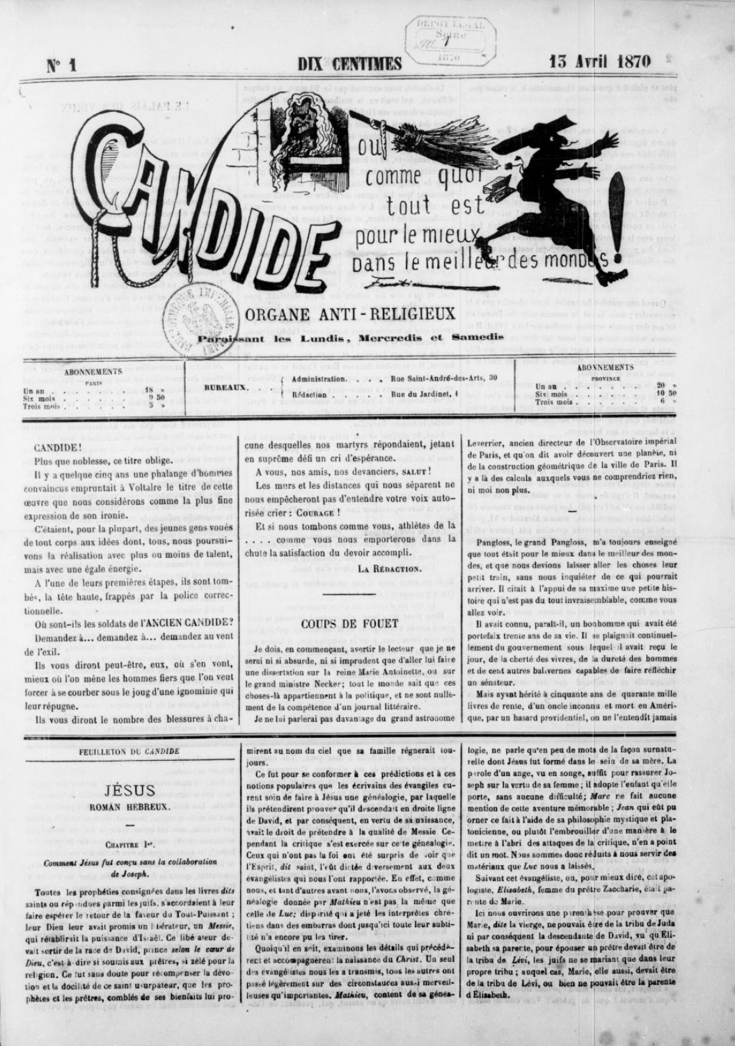 Candide ou comme quoi tout est pour le mieux dans le meilleur des mondes ! (1870)
