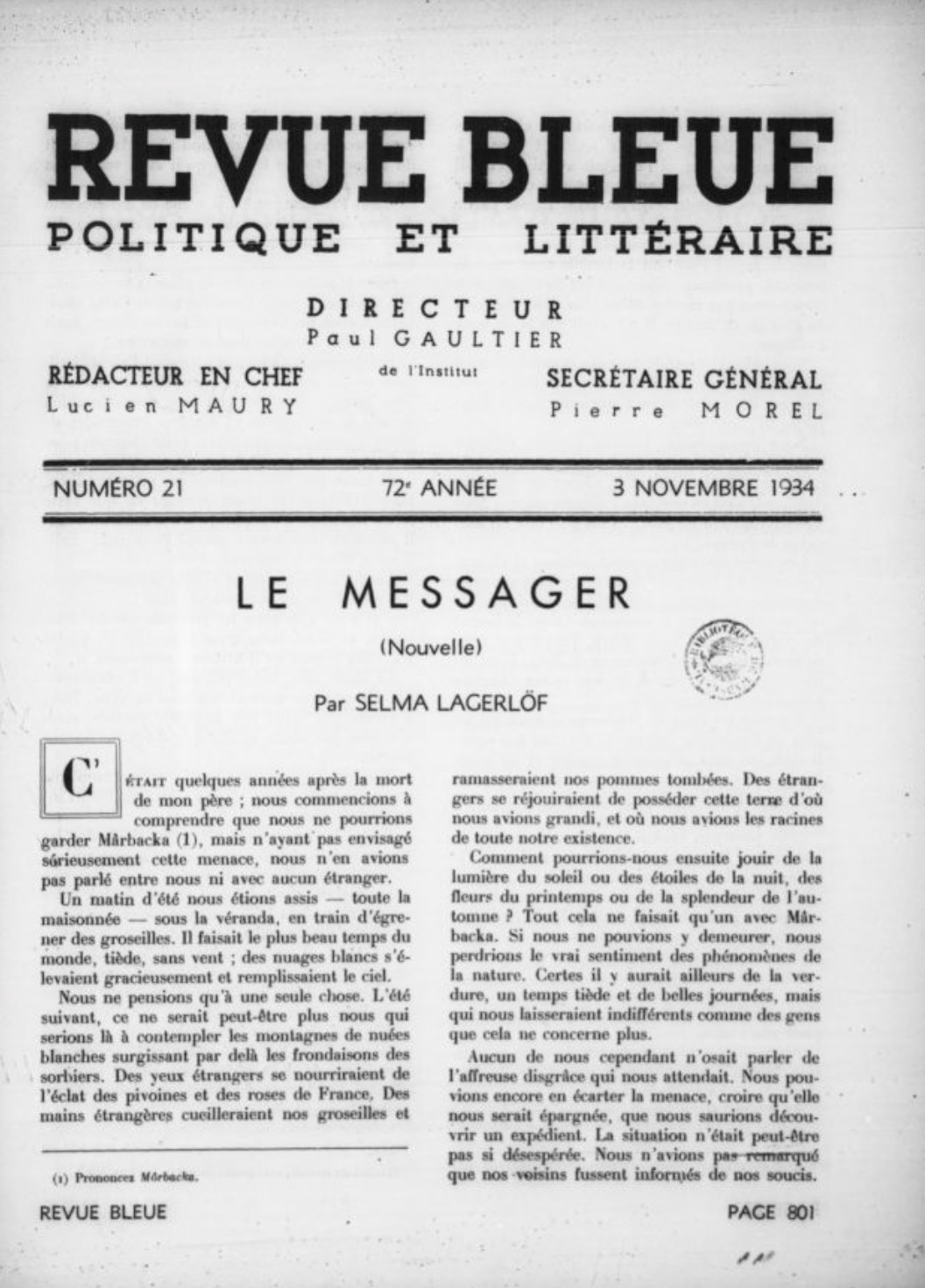 Revue bleue politique et littéraire (1934-1939)