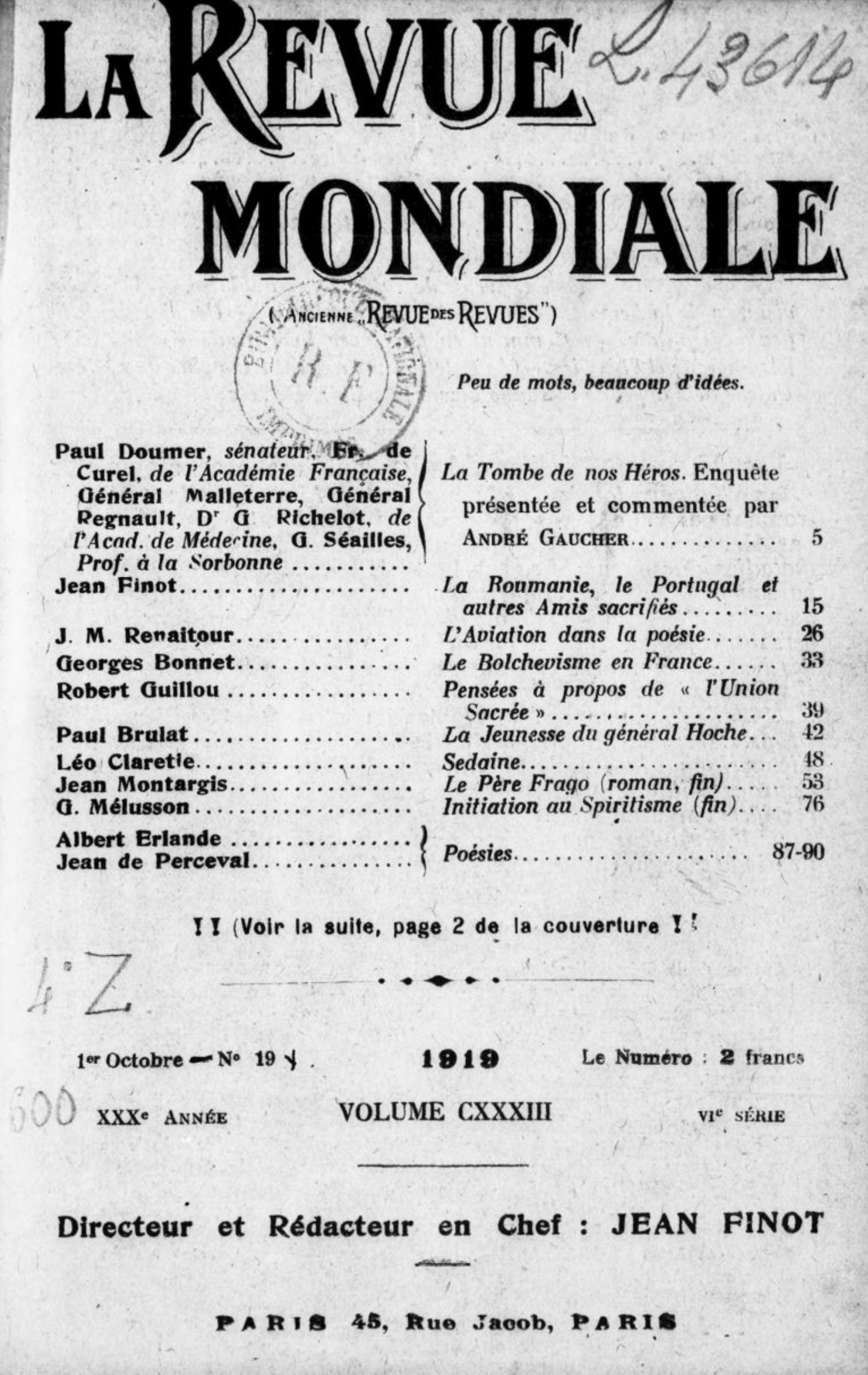 La Revue mondiale (1919-1936)