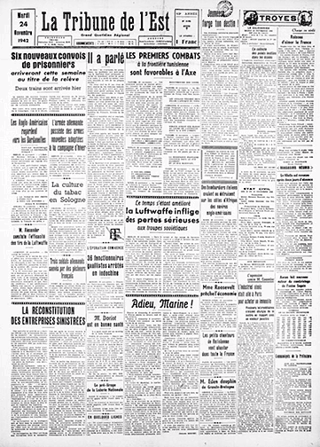 La Tribune de l'Est (1942-1944)