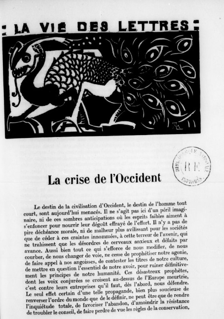 La Vie des lettres (1913-1924)